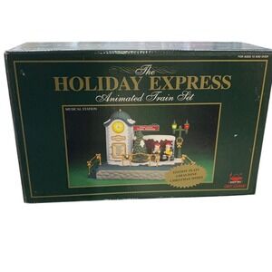 The Holiday Express Animated Train Set Musical Station Plays Songs‎